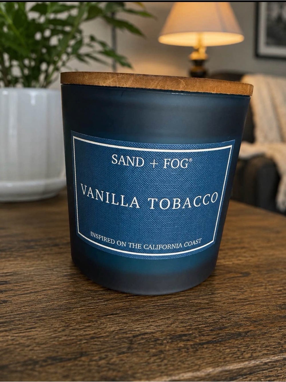 Sand + Fog Vanilla Tobacco Scented Candle - Blue